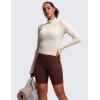 imageCRZ YOGA Womens Butterluxe Long Sleeve Workout Shirts Half Quarter Zip Sweatshirt Athletic Crop Tops Collared TShirtsMojave Tan