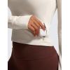 imageCRZ YOGA Womens Butterluxe Long Sleeve Workout Shirts Half Quarter Zip Sweatshirt Athletic Crop Tops Collared TShirtsMojave Tan