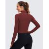 imageCRZ YOGA Womens Butterluxe Long Sleeve Workout Shirts Half Quarter Zip Sweatshirt Athletic Crop Tops Collared TShirtsNoctilucence Red