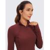 imageCRZ YOGA Womens Butterluxe Long Sleeve Workout Shirts Half Quarter Zip Sweatshirt Athletic Crop Tops Collared TShirtsNoctilucence Red
