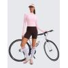 imageCRZ YOGA Womens Butterluxe Long Sleeve Workout Shirts Half Quarter Zip Sweatshirt Athletic Crop Tops Collared TShirtsPink Peony