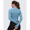 imageCRZ YOGA Womens Butterluxe Long Sleeve Workout Shirts Half Quarter Zip Sweatshirt Athletic Crop Tops Collared TShirtsPure Blue