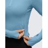 imageCRZ YOGA Womens Butterluxe Long Sleeve Workout Shirts Half Quarter Zip Sweatshirt Athletic Crop Tops Collared TShirtsPure Blue