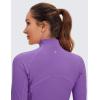 imageCRZ YOGA Womens Butterluxe Long Sleeve Workout Shirts Half Quarter Zip Sweatshirt Athletic Crop Tops Collared TShirtsRoyal Lilac