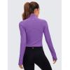 imageCRZ YOGA Womens Butterluxe Long Sleeve Workout Shirts Half Quarter Zip Sweatshirt Athletic Crop Tops Collared TShirtsRoyal Lilac