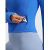 imageCRZ YOGA Womens Butterluxe Long Sleeve Workout Shirts Half Quarter Zip Sweatshirt Athletic Crop Tops Collared TShirtsSparkle Blue
