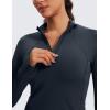 imageCRZ YOGA Womens Butterluxe Long Sleeve Workout Shirts Half Quarter Zip Sweatshirt Athletic Crop Tops Collared TShirtsTrue Navy