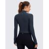 imageCRZ YOGA Womens Butterluxe Long Sleeve Workout Shirts Half Quarter Zip Sweatshirt Athletic Crop Tops Collared TShirtsTwilight Blue