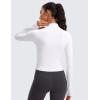 imageCRZ YOGA Womens Butterluxe Long Sleeve Workout Shirts Half Quarter Zip Sweatshirt Athletic Crop Tops Collared TShirtsWhite