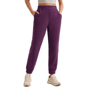 imageCRZ YOGA SoftAura Sweatpants Women Modal Joggers High Waisted Lounge Travel Casual Sweat Pants with Pockets Cinch BottomPlum Magenta