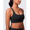 imageCRZ YOGA Butterlift Double Lined Square Neck Sports Bras for Women  Wireless VShaped Racerback Workout Yoga Top Non PaddedBlack