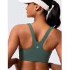 imageCRZ YOGA Butterlift Double Lined Square Neck Sports Bras for Women  Wireless VShaped Racerback Workout Yoga Top Non PaddedDark Forest Green