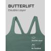 imageCRZ YOGA Butterlift Double Lined Square Neck Sports Bras for Women  Wireless VShaped Racerback Workout Yoga Top Non PaddedDark Forest Green