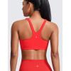 imageCRZ YOGA Butterlift Double Lined Square Neck Sports Bras for Women  Wireless VShaped Racerback Workout Yoga Top Non PaddedDeep Red