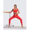 imageCRZ YOGA Butterlift Double Lined Square Neck Sports Bras for Women  Wireless VShaped Racerback Workout Yoga Top Non PaddedDeep Red