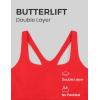 imageCRZ YOGA Butterlift Double Lined Square Neck Sports Bras for Women  Wireless VShaped Racerback Workout Yoga Top Non PaddedDeep Red
