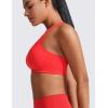 imageCRZ YOGA Butterlift Double Lined Square Neck Sports Bras for Women  Wireless VShaped Racerback Workout Yoga Top Non PaddedDeep Red