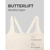 imageCRZ YOGA Butterlift Double Lined Square Neck Sports Bras for Women  Wireless VShaped Racerback Workout Yoga Top Non PaddedMojave Tan