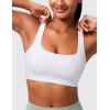 imageCRZ YOGA Butterlift Double Lined Square Neck Sports Bras for Women  Wireless VShaped Racerback Workout Yoga Top Non PaddedWhite