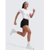 imageCRZ YOGA Double Layer Running Shorts for Women 3quot High Waisted 2 in 1 for Athletic Tennis Workout with Zip PocketsBlack