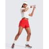 imageCRZ YOGA Double Layer Running Shorts for Women 3quot High Waisted 2 in 1 for Athletic Tennis Workout with Zip PocketsDeep Red