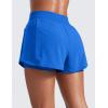 imageCRZ YOGA Double Layer Running Shorts for Women 3quot High Waisted 2 in 1 for Athletic Tennis Workout with Zip PocketsSparkle Blue