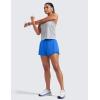 imageCRZ YOGA Double Layer Running Shorts for Women 3quot High Waisted 2 in 1 for Athletic Tennis Workout with Zip PocketsSparkle Blue