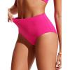 imageCRZ YOGA Womens High Waisted Bikini Bottom Tummy Control Bathing Suit Swimsuit Full Coverage Swim BriefsGranita Pink