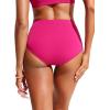imageCRZ YOGA Womens High Waisted Bikini Bottom Tummy Control Bathing Suit Swimsuit Full Coverage Swim BriefsGranita Pink