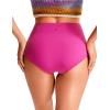 imageCRZ YOGA Womens High Waisted Bikini Bottom Tummy Control Bathing Suit Swimsuit Full Coverage Swim BriefsHibiscus Purple