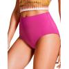 imageCRZ YOGA Womens High Waisted Bikini Bottom Tummy Control Bathing Suit Swimsuit Full Coverage Swim BriefsHibiscus Purple