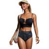 imageCRZ YOGA Womens High Waisted Bikini Bottom Tummy Control Bathing Suit Swimsuit Full Coverage Swim BriefsJungle Camouflage Gray
