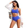imageCRZ YOGA Womens High Waisted Bikini Bottom Tummy Control Bathing Suit Swimsuit Full Coverage Swim BriefsMilky Way Purple