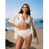 imageCRZ YOGA Womens High Waisted Bikini Bottom Tummy Control Bathing Suit Swimsuit Full Coverage Swim BriefsMilky White Bone