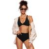 imageCRZ YOGA Womens V Neck Bikini Tops Twist Front Bathing Suit Criss Cross Back Swimsuit PaddedBlack