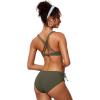 imageCRZ YOGA Womens V Neck Bikini Tops Twist Front Bathing Suit Criss Cross Back Swimsuit PaddedDark Olive
