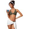 imageCRZ YOGA Womens V Neck Bikini Tops Twist Front Bathing Suit Criss Cross Back Swimsuit PaddedDark Olive
