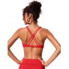 imageCRZ YOGA Womens V Neck Bikini Tops Twist Front Bathing Suit Criss Cross Back Swimsuit PaddedDeep Red