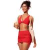 imageCRZ YOGA Womens V Neck Bikini Tops Twist Front Bathing Suit Criss Cross Back Swimsuit PaddedDeep Red
