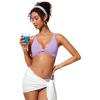imageCRZ YOGA Womens V Neck Bikini Tops Twist Front Bathing Suit Criss Cross Back Swimsuit PaddedElfin Purple