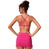 imageCRZ YOGA Womens V Neck Bikini Tops Twist Front Bathing Suit Criss Cross Back Swimsuit PaddedGranita Pink