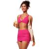 imageCRZ YOGA Womens V Neck Bikini Tops Twist Front Bathing Suit Criss Cross Back Swimsuit PaddedGranita Pink