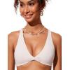 imageCRZ YOGA Womens V Neck Bikini Tops Twist Front Bathing Suit Criss Cross Back Swimsuit PaddedMilky White Bone