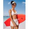 imageCRZ YOGA Womens V Neck Bikini Tops Twist Front Bathing Suit Criss Cross Back Swimsuit PaddedMilky White Bone