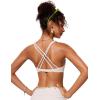 imageCRZ YOGA Womens V Neck Bikini Tops Twist Front Bathing Suit Criss Cross Back Swimsuit PaddedMilky White Bone