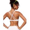imageCRZ YOGA Womens V Neck Bikini Tops Twist Front Bathing Suit Criss Cross Back Swimsuit PaddedWhite