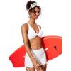 imageCRZ YOGA Womens V Neck Bikini Tops Twist Front Bathing Suit Criss Cross Back Swimsuit PaddedWhite
