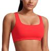 imageCRZ YOGA Butterlift Double Lined Square Neck Sports Bras for Women  Wireless VShaped Racerback Workout Yoga Top Non PaddedDeep Red