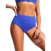 imageCRZ YOGA Womens High Waisted Bikini Bottom Tummy Control Bathing Suit Swimsuit Full Coverage Swim BriefsMilky Way Purple