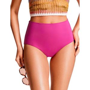 imageCRZ YOGA Womens High Waisted Bikini Bottom Tummy Control Bathing Suit Swimsuit Full Coverage Swim BriefsHibiscus Purple